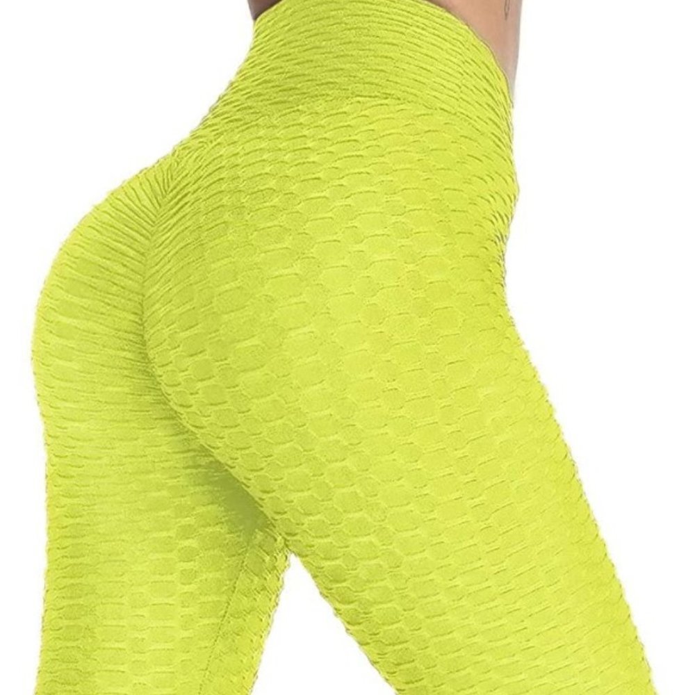 Women's Yellow High Waisted Yoga Pants Tights